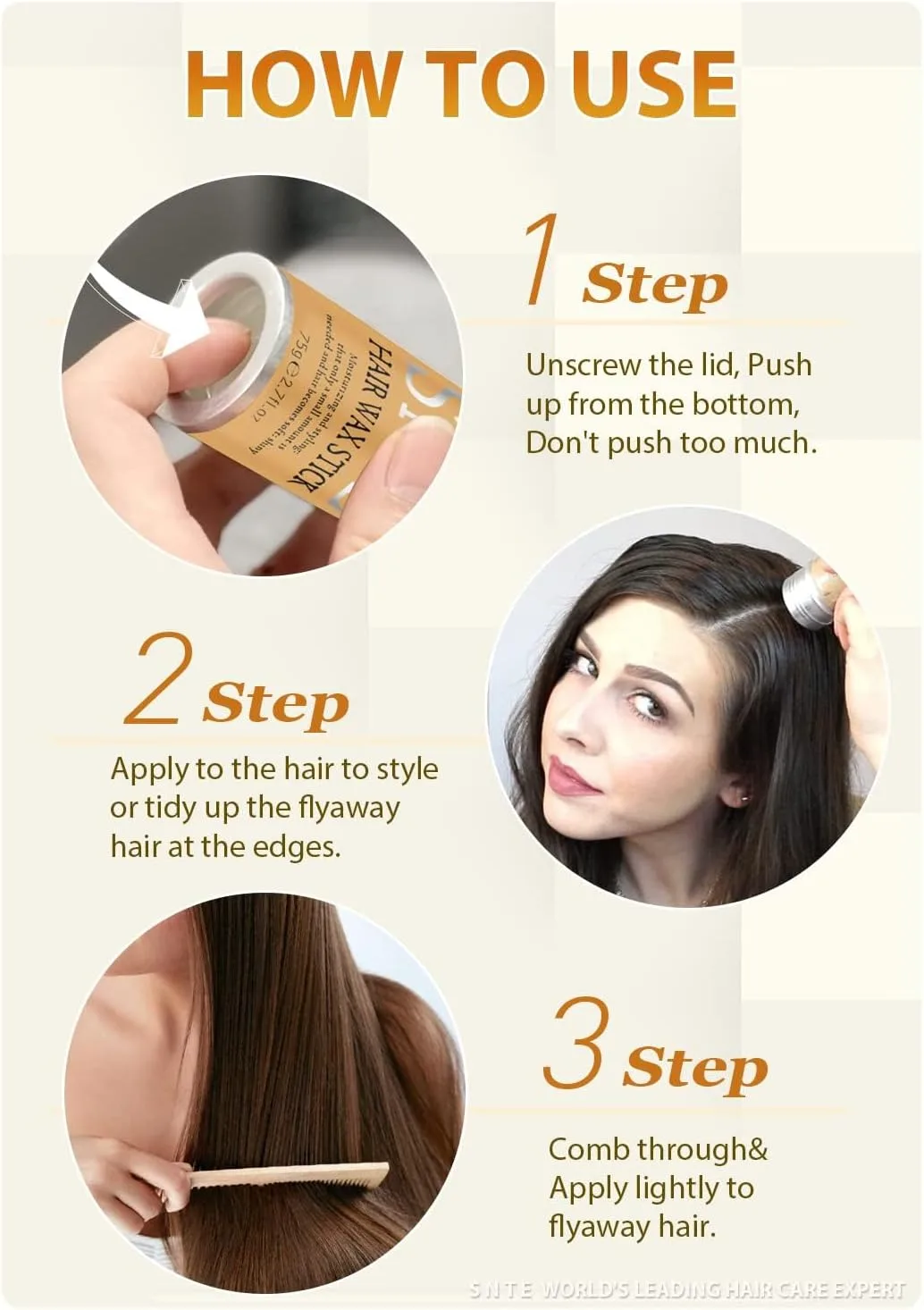 Hair Wax Stick, Wax Stick for Hair Wigs Edge Control Slick Stick Hair Pomade Stick Non-greasy Styling Wax for Fly Away & Edge Frizz Hair 2.7 Oz thumbnail 2