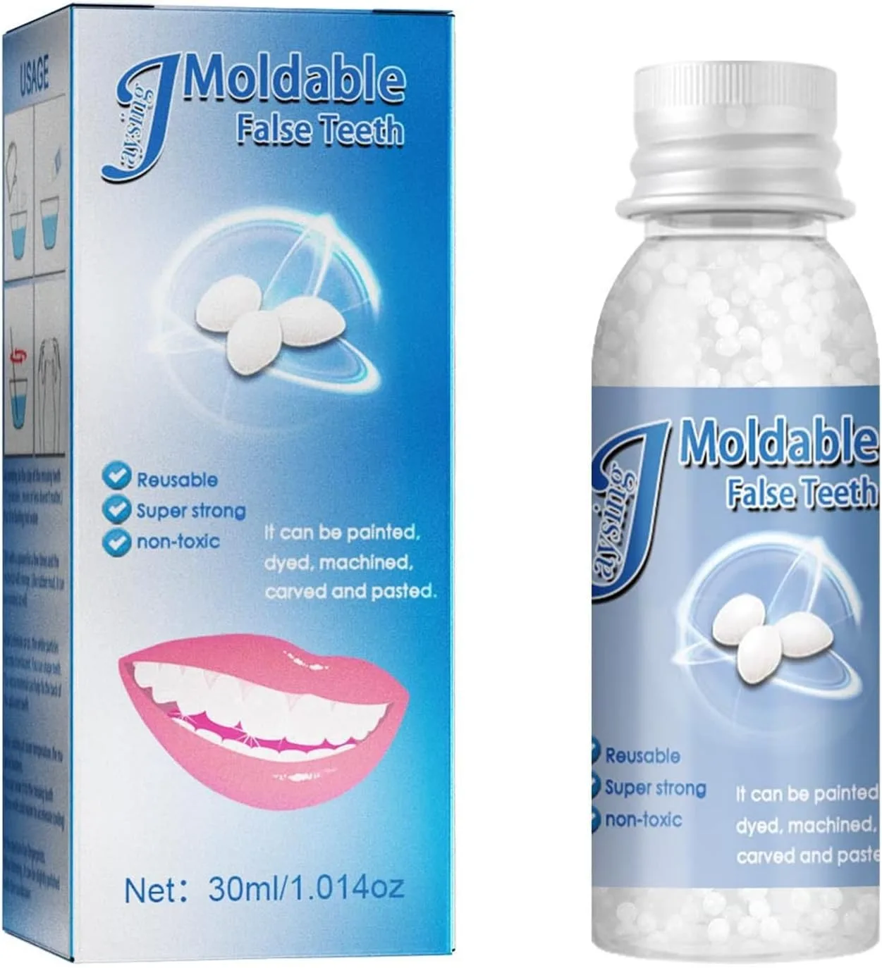 Moldable False Teeth White Particles Reusable Non-toxic Temporarily Fill Regain Smile Cosplay DIY
