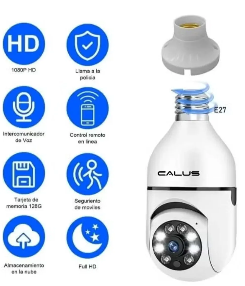 E27 Pro 5G WiFi Light Bulb Security Camera – Indoor 360° PTZ Surveillance, Full-Color Day & Night, Smart Motion Detection, 2.4GHz & 5G WiFi, Home Security thumbnail 3