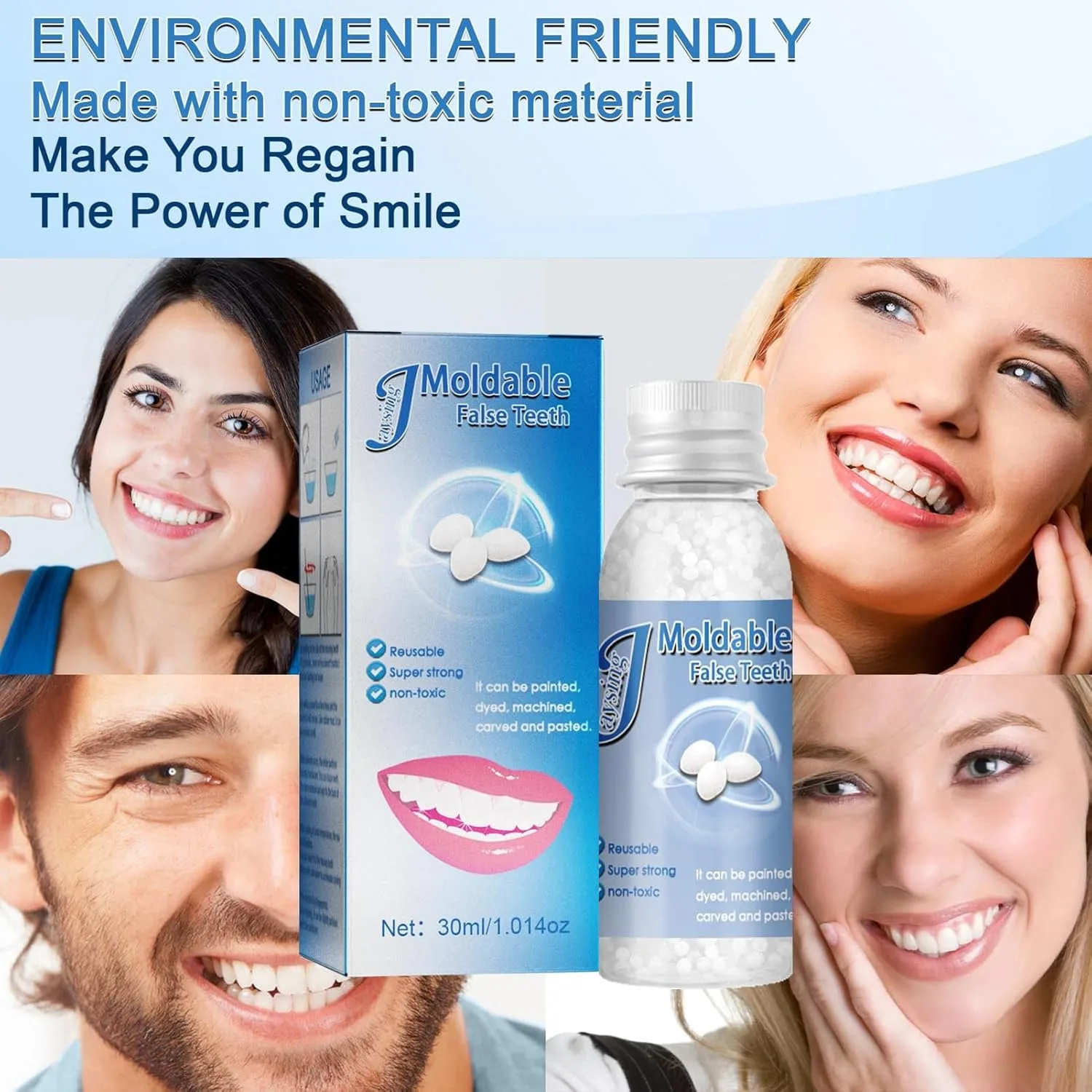 Moldable False Teeth White Particles Reusable Non-toxic Temporarily Fill Regain Smile Cosplay DIY thumbnail 8