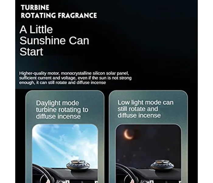 Solar Car Fragrance Double Ring Rotating Car Aromatherapy For Car, Home, Office Air Fresher Decoration Perfume Diffuser thumbnail 4