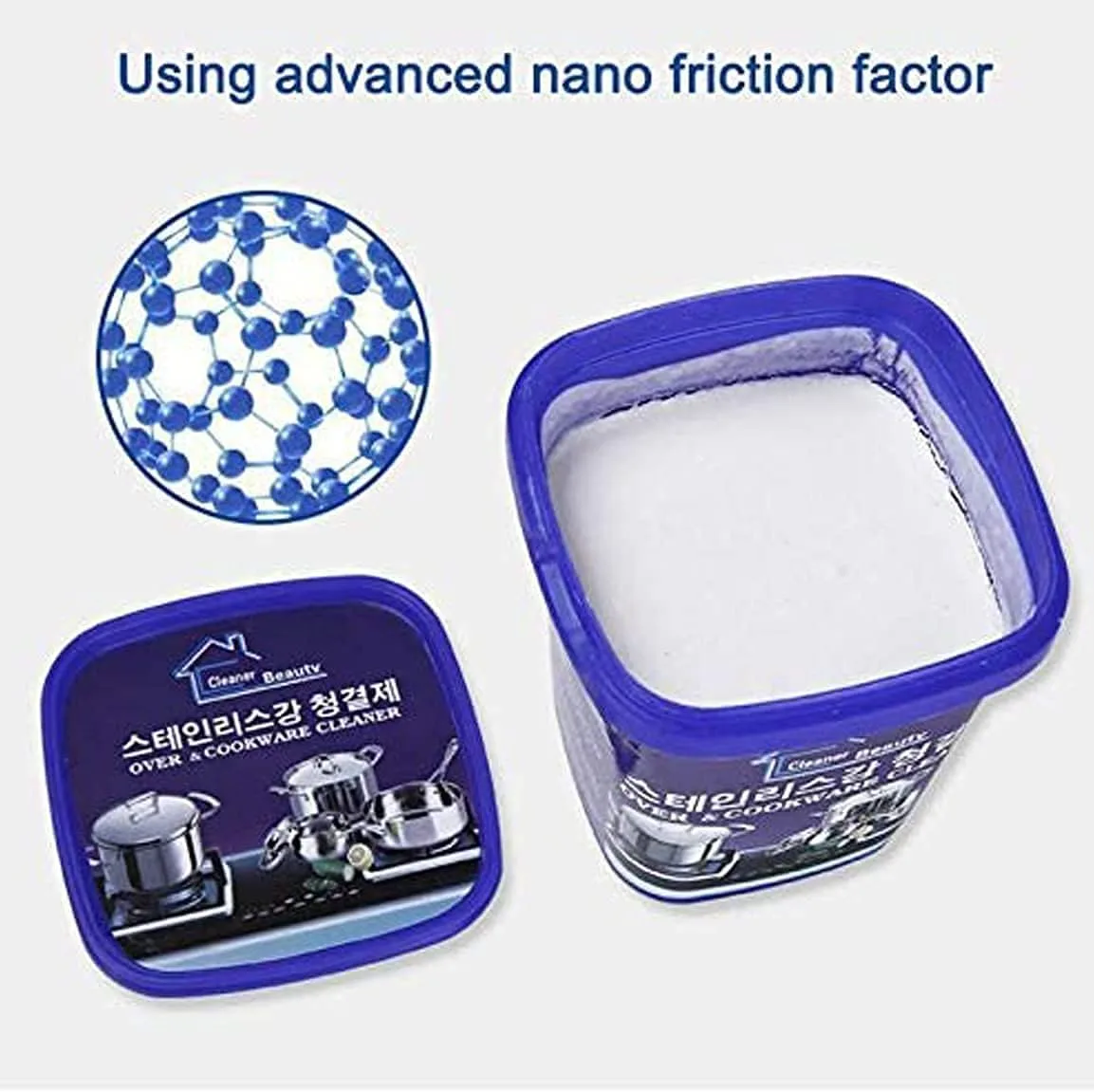 Stainless Steel Cleaning Paste, Stainless Steel Cleaning Paste Remove Stains Multi-Purpose Cleaner,Remove Stains Multi-Purpose Cleaner & Polish, for Oven, Pans,Cookware etc 500g thumbnail 5