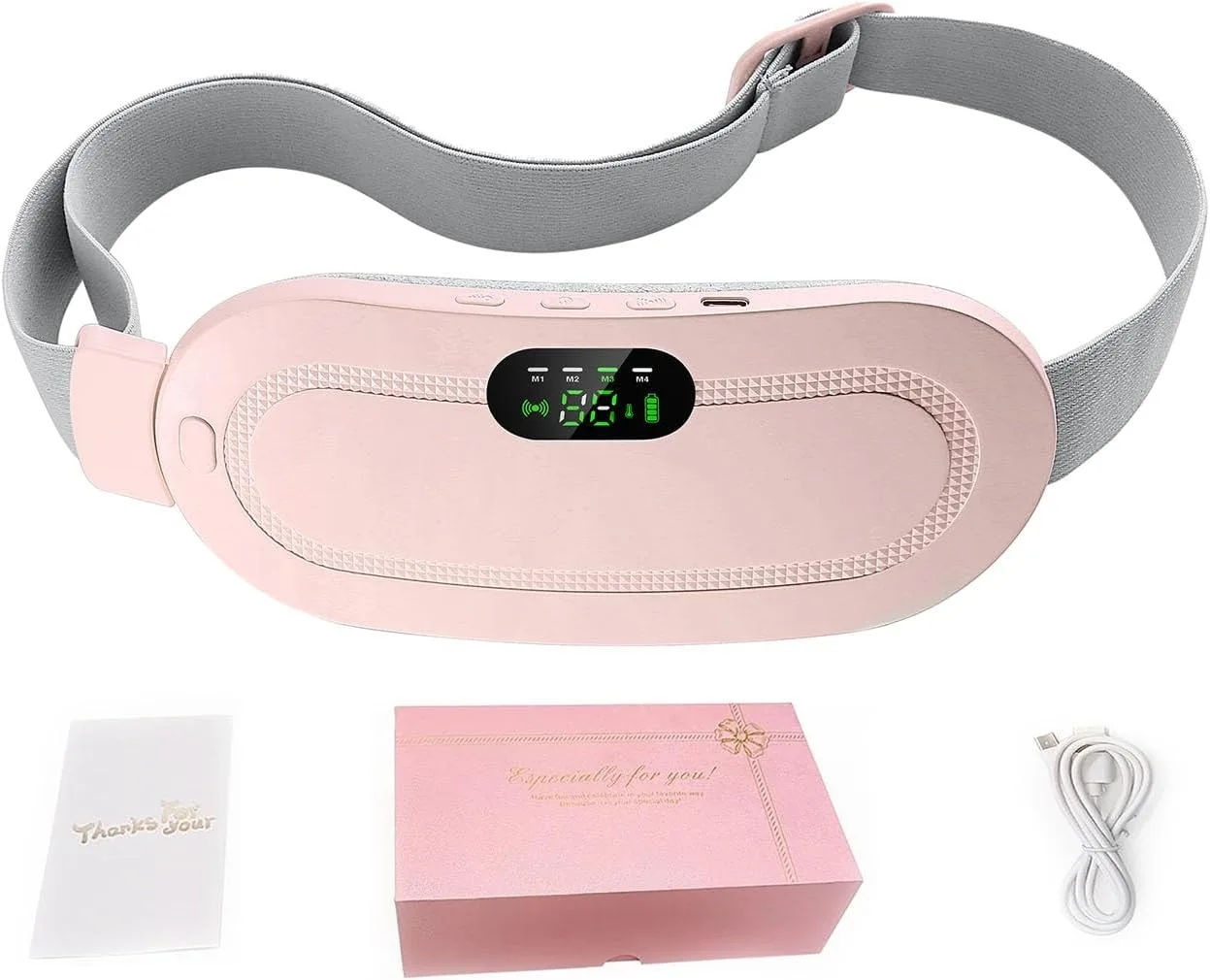 Heating Pad for Period Cramps, Three-Speed Adjustment，Portable Cordless Rechargeable Heating Pad for Menstrual Pain Relief Electric Heat Belt, Gifts for Her Women Girl Wife (Pink)
