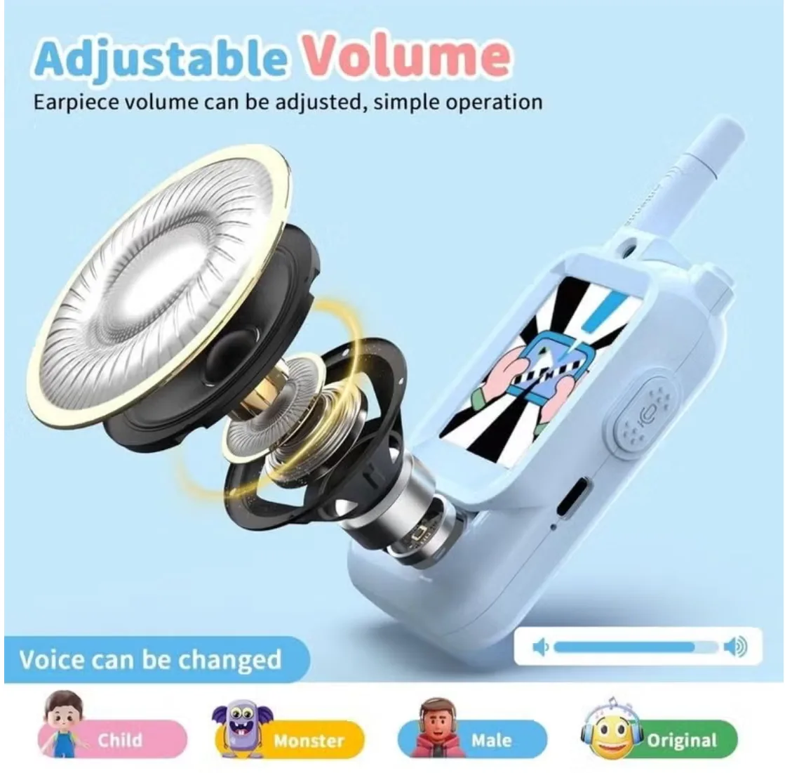 Kids Video Chat Toy with Camera 2 Pack – Rechargeable Interactive Talking Phones, Photo & Video Recording, Educational Pretend Play Gift, Fun Communication Toy for Boys & Girls thumbnail 3
