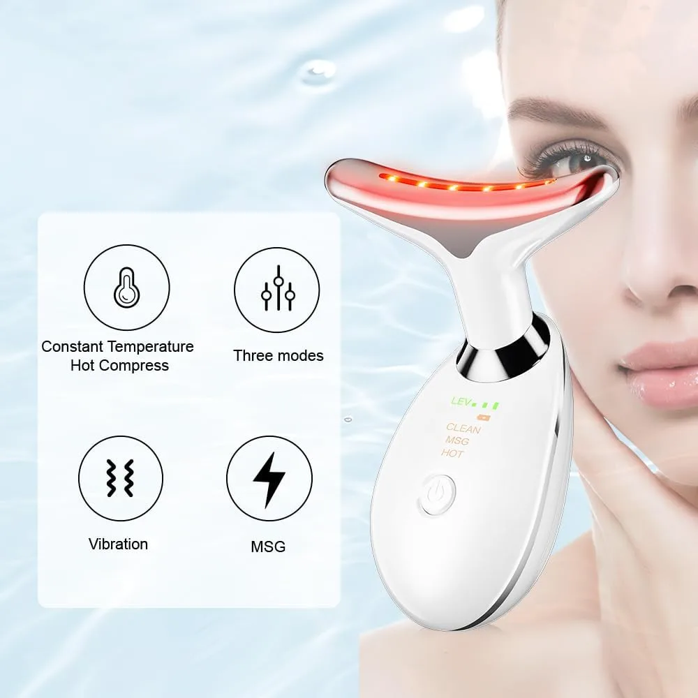 Neck Face Massager Face Sculpting Tool 3 Colour Modes and Vibration for Facial Massager for Double Chin thumbnail 3