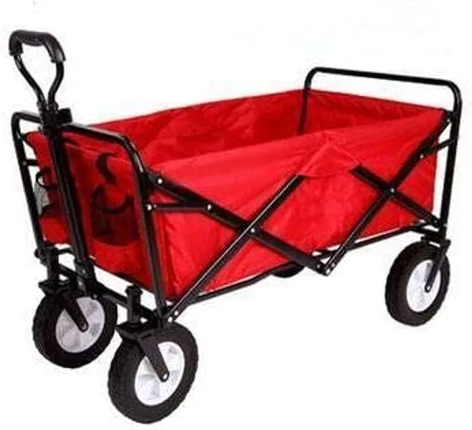 Folding camping multi-function shopping cart R-2022, red shopping trolley