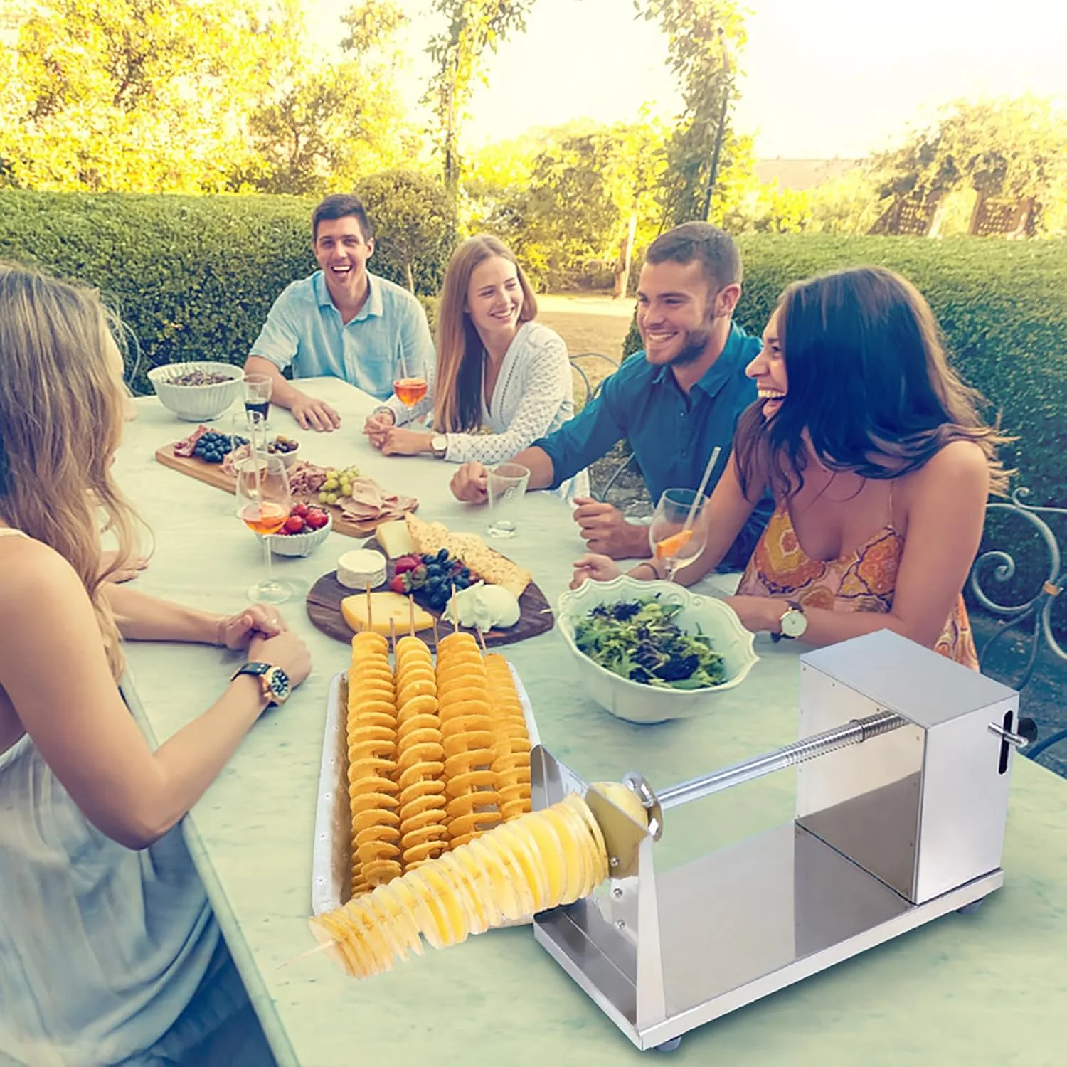Potato Tower Machine, Stainless Steel, Spiral Potato Cutter for Fruit, Potatoes, Tornado Chips, Cucumber or Carrots thumbnail 3