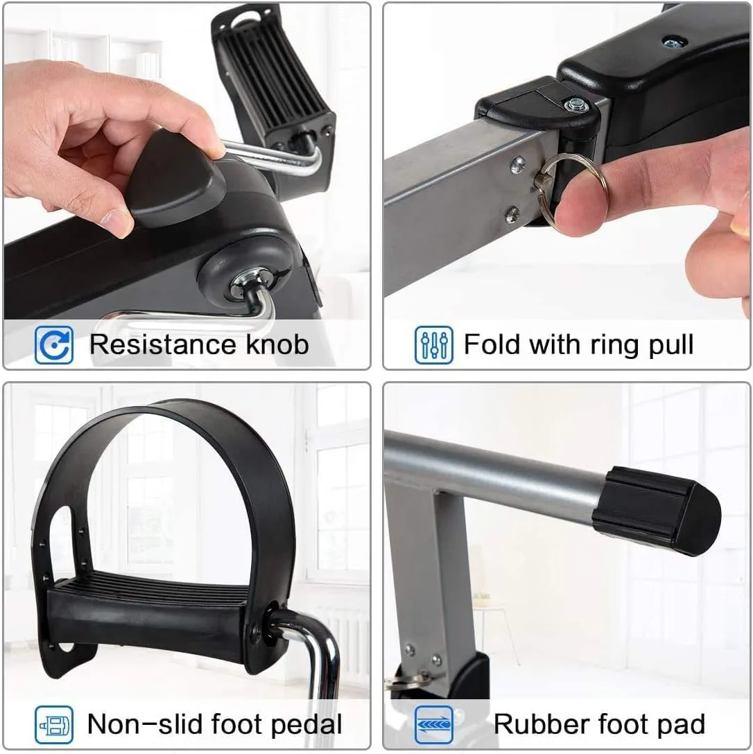 Pedal Exerciser Digital Foldable Mini Foot Leg Fitness Arm And Variable Resistance thumbnail 4