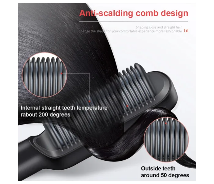 Professional Electric Hair Straightener Brush Heated Comb thumbnail 2