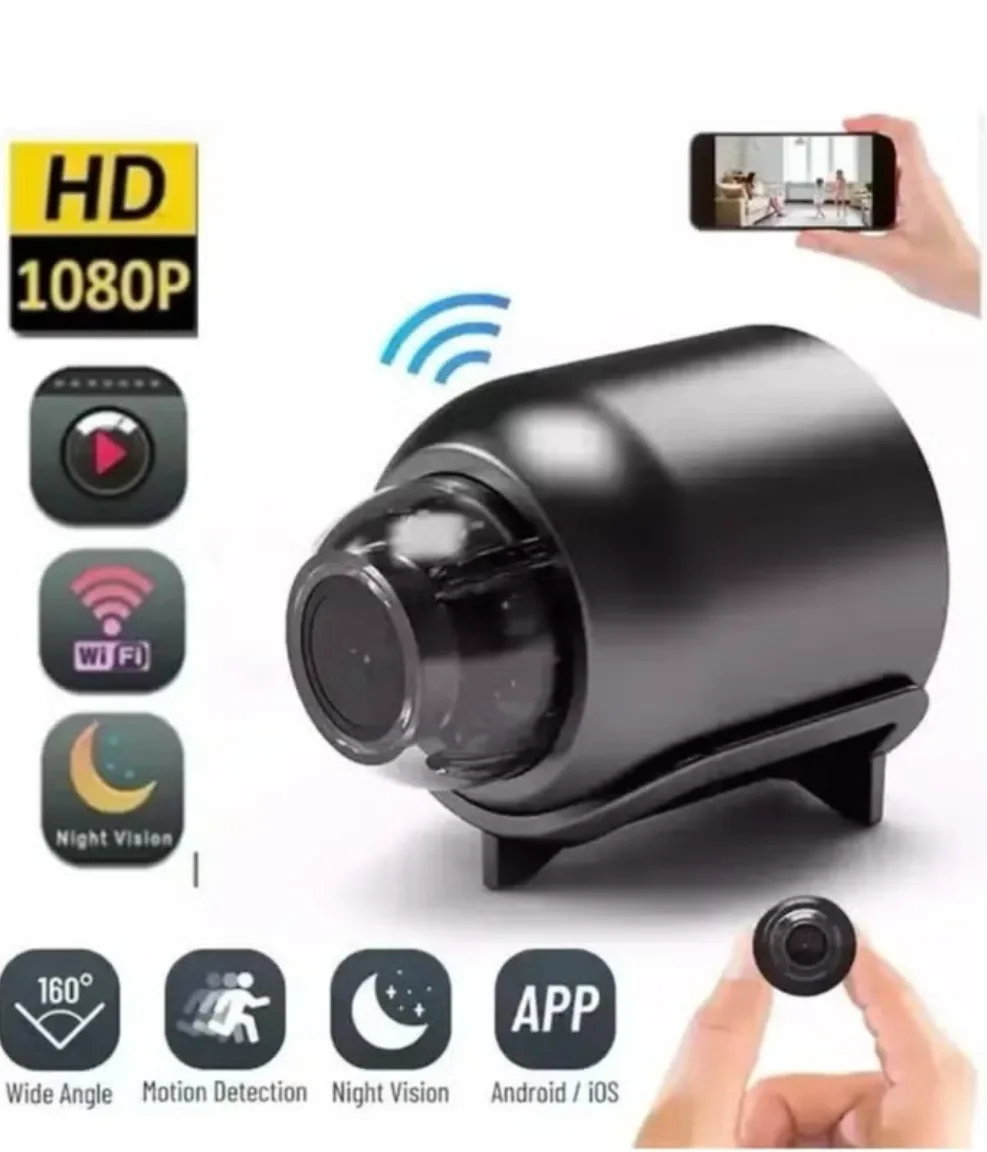 Mini WiFi Camera Security Camera HD 1080P Wireless Portable Small Camera with Motion Detection and Night Vision – Compact Video Recorder for Home, Office, and Outdoor Surveillance