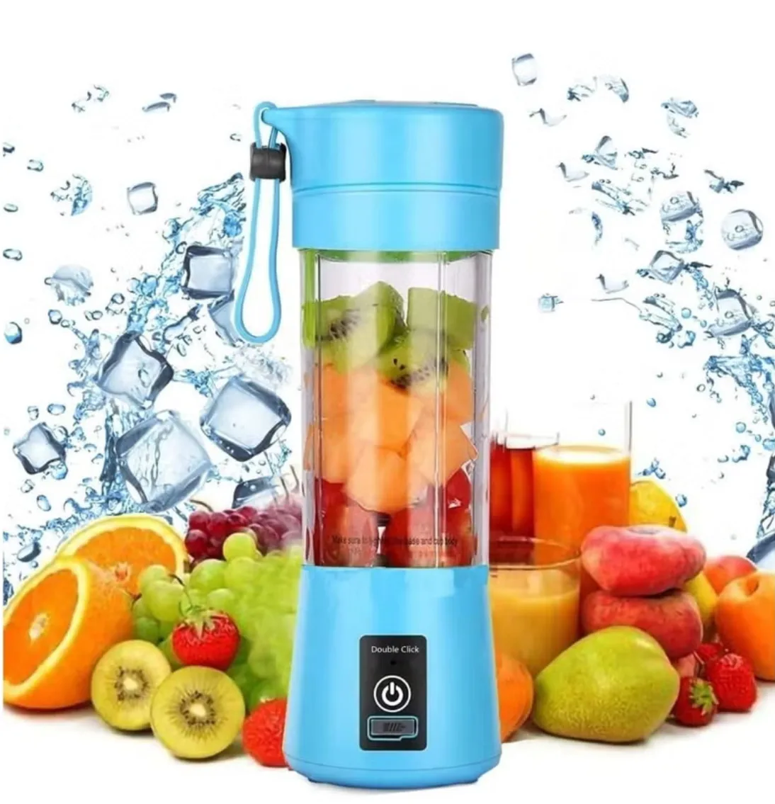 Portable Blender Smoothies Personal Blender Mini Shakes Juicer 380 ml Cup USB Rechargeable Cordless Shaker Bottle