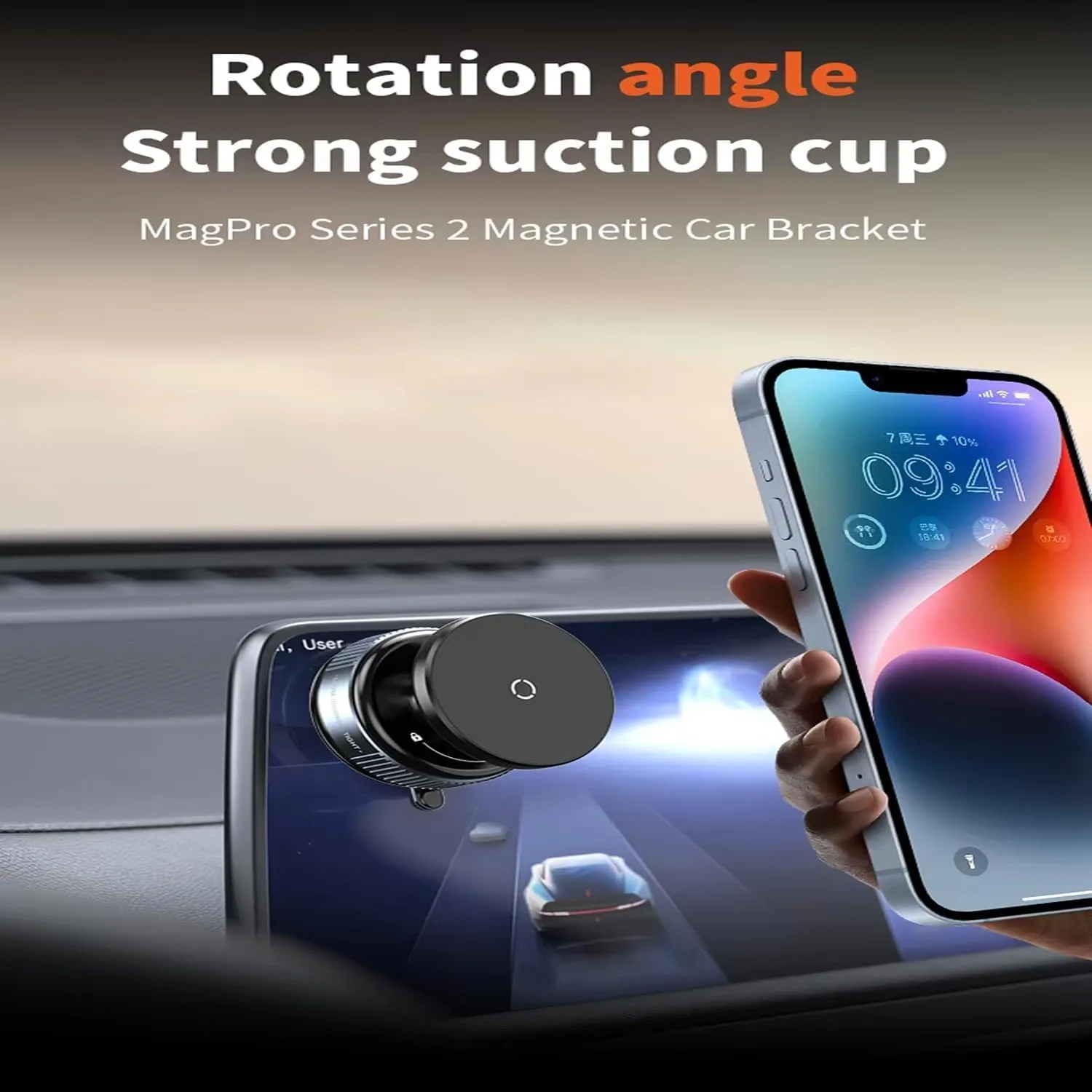 Car Phone Holder - Magnetic Vacuum Suction Mount | 360° Adjustable Mount for Mirror, Wall, Gym | Quick Lock | Compatible with iPhone & Android thumbnail 7