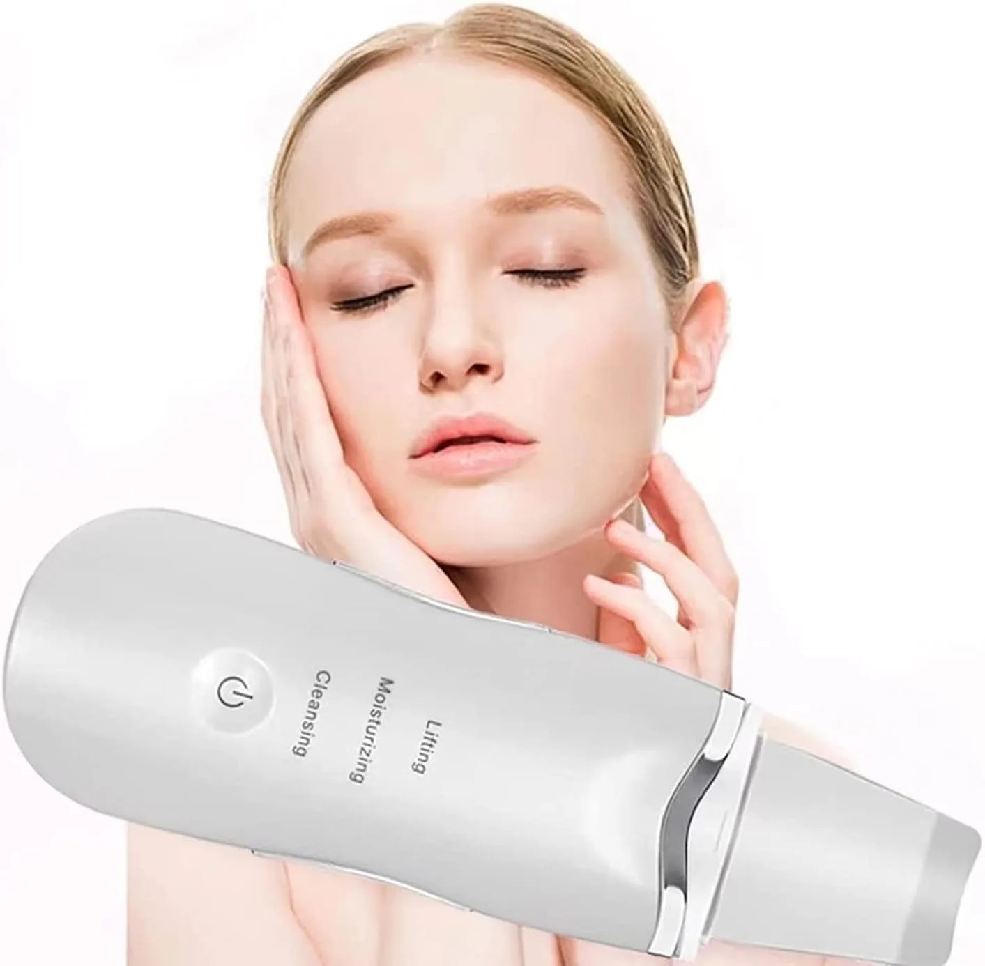 Ultrasonic Face Skin Scrubber Deep Facial Cleaning Peeling Shovel Pore Cleaner Blackhead Acne Removal Face Lifting Machine Blackhead Remover Pore Cleaner Removal Kit Facial Skin Exfoliator
