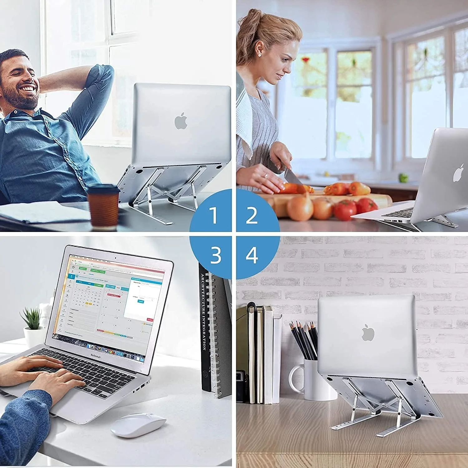Adjustable Laptop Stand, Portable Aluminium Laptop Riser Laptop Holder for Desk, Foldable Ventilated Cooling Computer Support Stand thumbnail 2