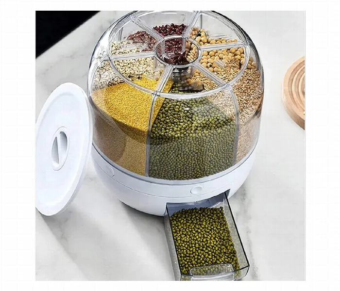 6 Grid Rotating Rice Dispenser With One Click Grain Outputs thumbnail 2