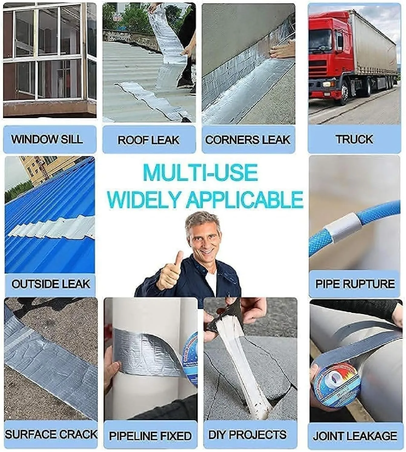 Waterproof Tape for Roof, Sunroom, and Color Steel Window Leakage Repair – High Polymer Butyl Rubber Sealant for Superior Durability, Leak Prevention, and Long-Lasting Protection thumbnail 7