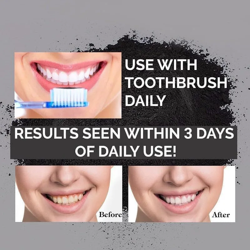Charcoal Powder for Teeth Whitening, Activated Carbon Teeth Cleaning Powder, Natural Toothpaste Alternative, Natural Oral Care Set (30G) thumbnail 5