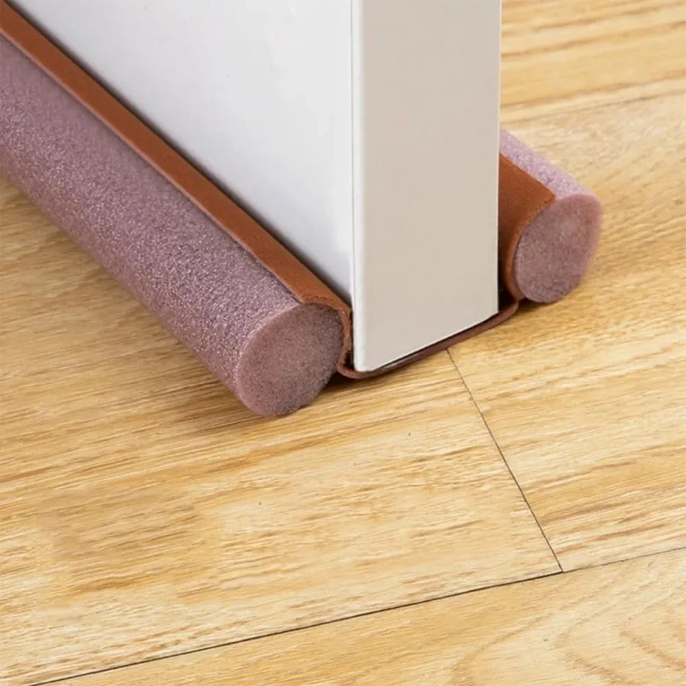 Door Draft Blocker Door Draft Stopper (Brown 95cm) Bottom Seal Strip, Noise Reducer Breeze Light Cold Air Guard Sound Proof Door Sweep Door Bottom Seal Insulation Strip Gap Filler thumbnail 3