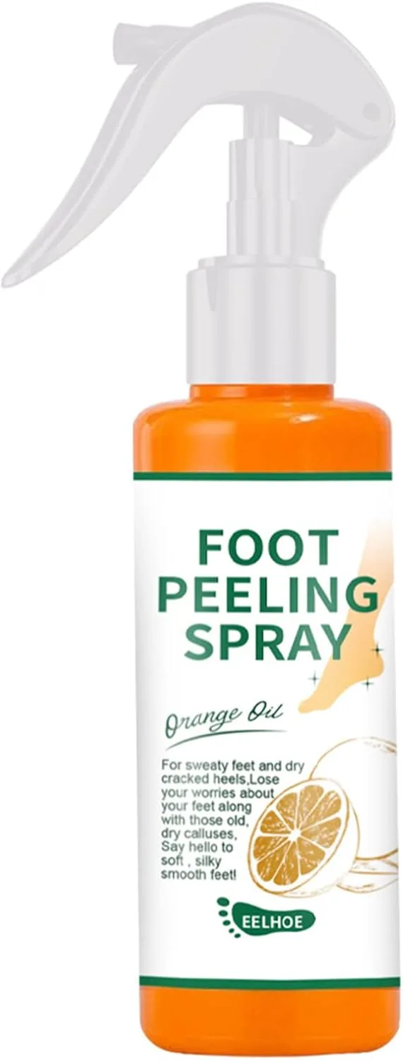 100ml Orange Foot Peeling Spray Soften Calluses Tender Feet Moisturizing Nourishing Foot Care