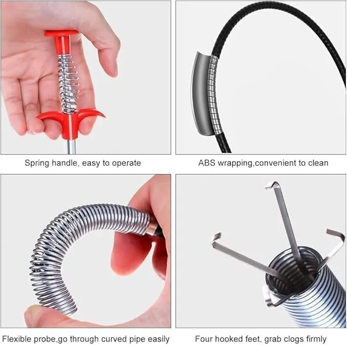 Plumbing Drain Snake | Hair Clog Remover | Sink Cleaner Home Improvement Tools | Tube Drain Cleaning | Effective & Durable | 1 Piece thumbnail 5