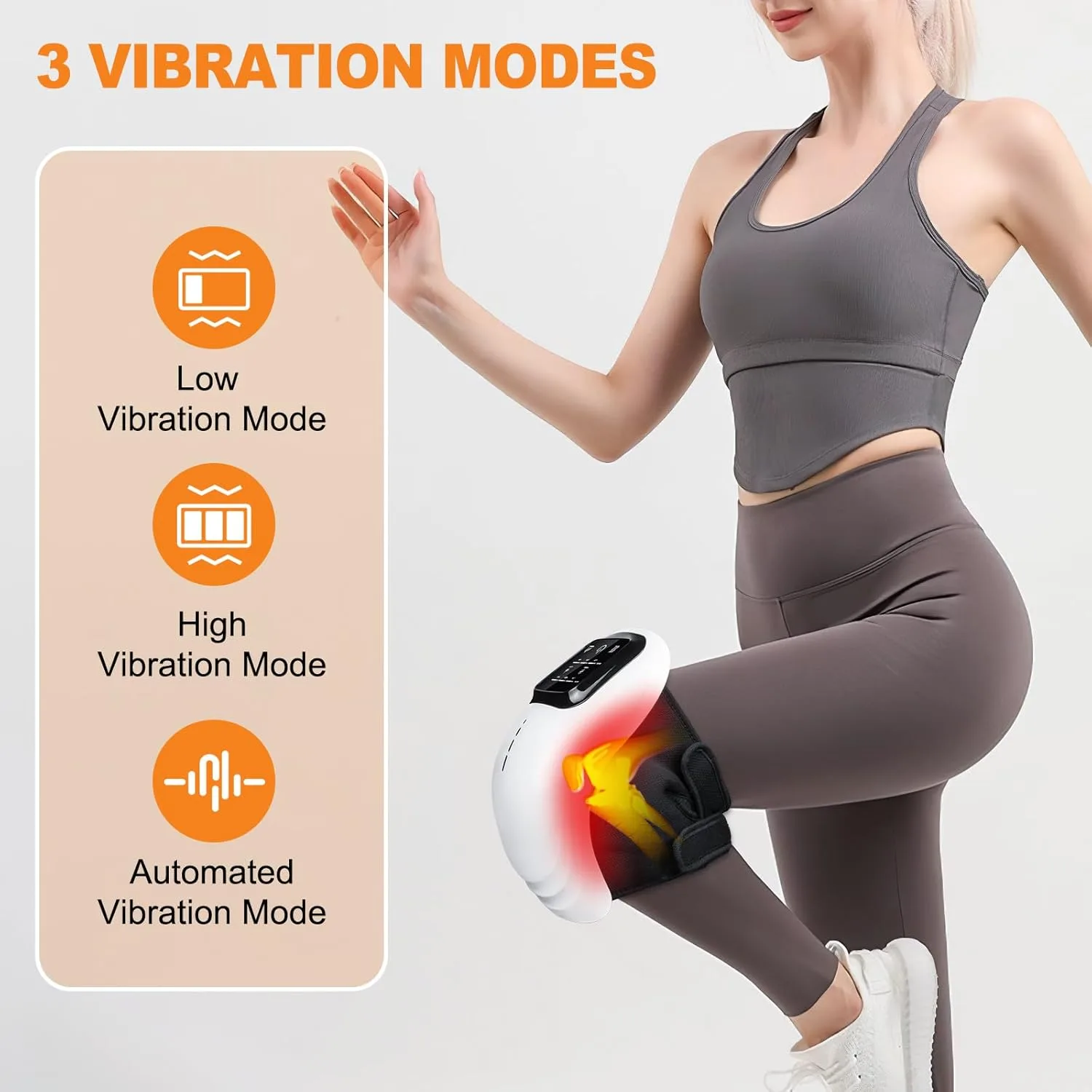 Portable Knee Massager with Heat, Red Light, Enhanced Light & Massage,Cordless Knee Massager for Relax Tight Muscles and Helps Minor Joint Stiffness and Discomfort thumbnail 4