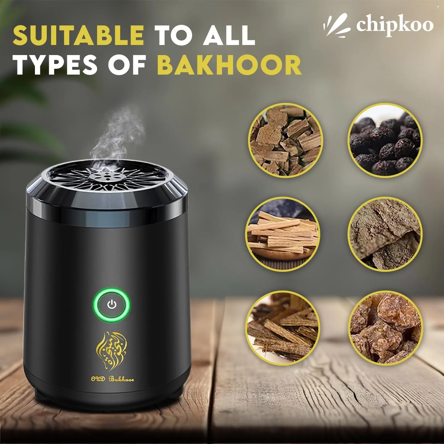Portable Oud Incense Bukhoor Burner, Electronic Mini USB Rechargeable Incense Burner Bakhoor Best Gift for Home, Car, Office & Desert Camping thumbnail 4