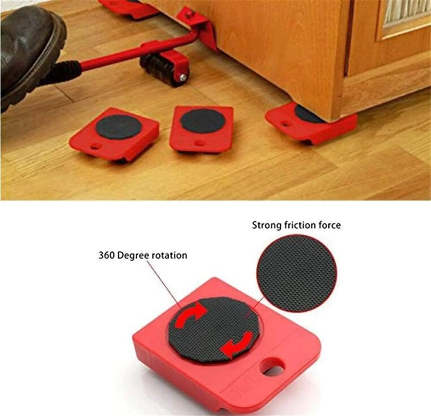 Furniture Lifter Easy Moving Sliders 5 Packs Mover Tool Set,Heavy Appliance & Lifting System - Maximum Load Weight 330Lbs thumbnail 5