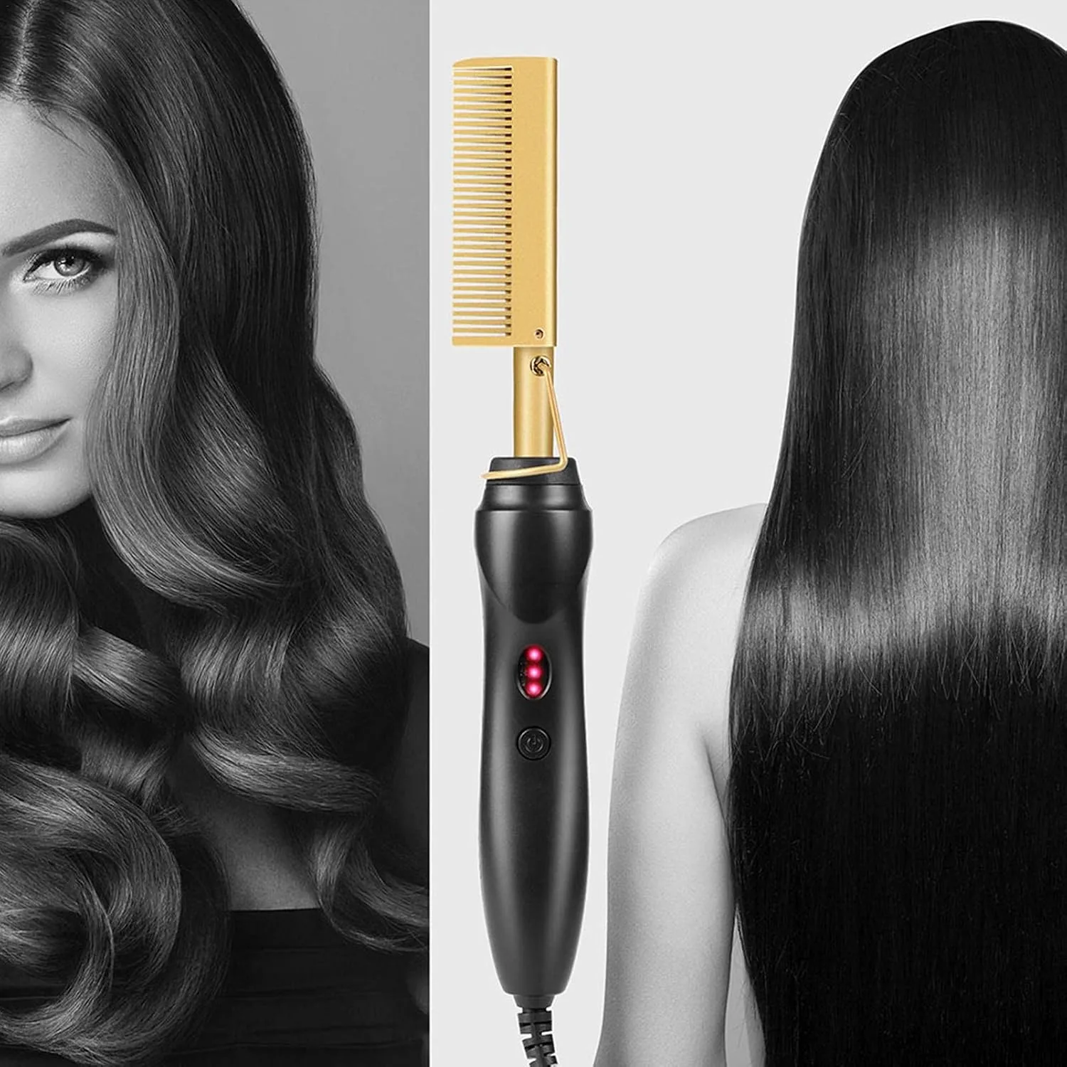 Heater Comb Multifunctional Copper Hair Straightener Shower Comb thumbnail 4