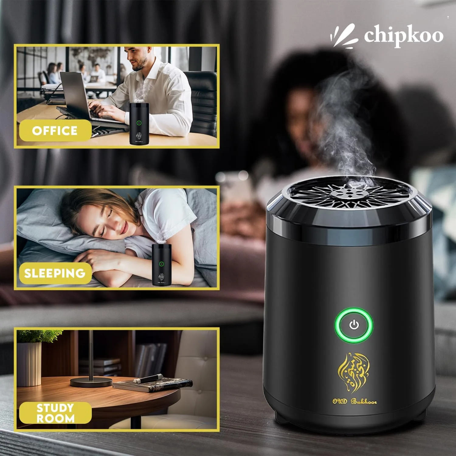 Portable Oud Incense Bukhoor Burner, Electronic Mini USB Rechargeable Incense Burner Bakhoor Best Gift for Home, Car, Office & Desert Camping thumbnail 2