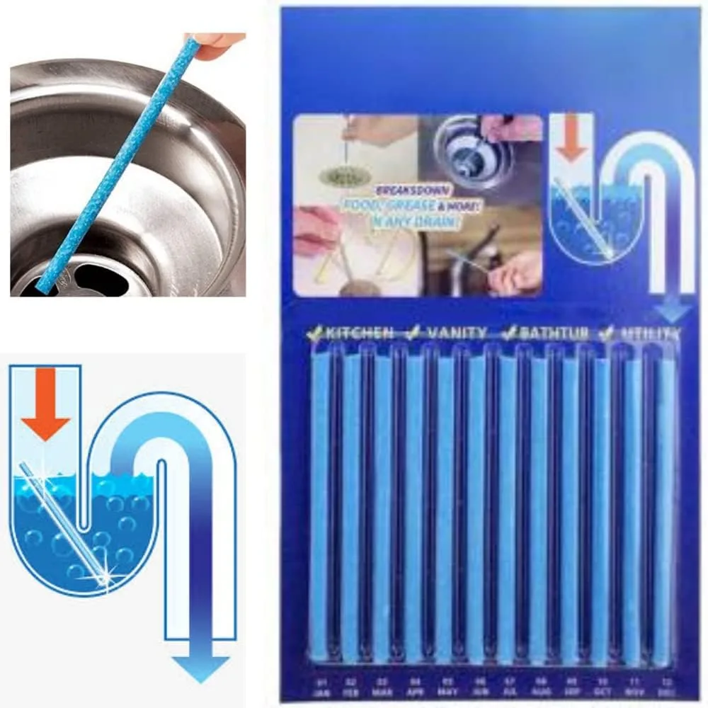 Sani Sticks Kitchen Sink Drain Cleaner Sticks Drain Pipe Bathtub Sink Cleaners thumbnail 2