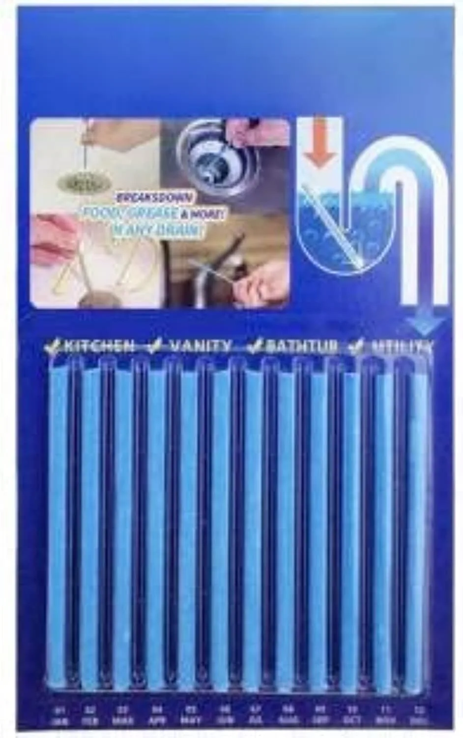 Sani Sticks Kitchen Sink Drain Cleaner Sticks Drain Pipe Bathtub Sink Cleaners