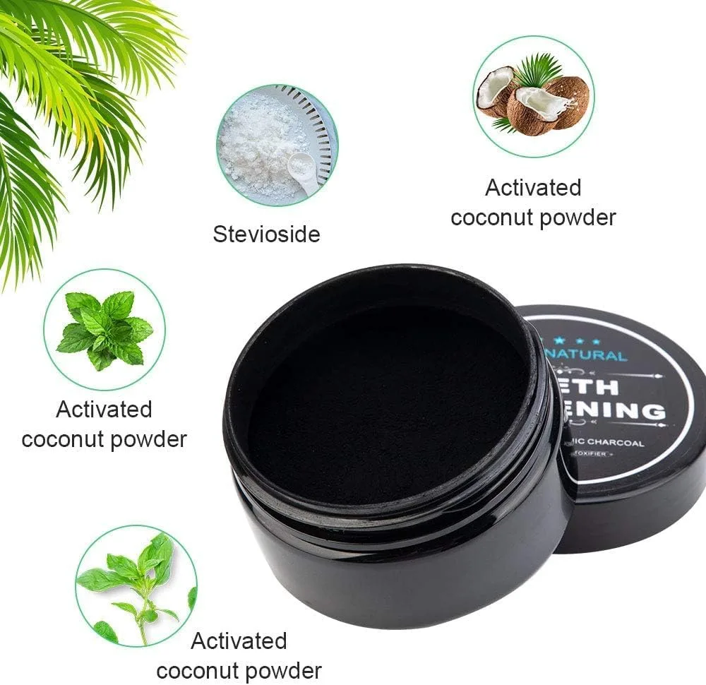 Charcoal Powder for Teeth Whitening, Activated Carbon Teeth Cleaning Powder, Natural Toothpaste Alternative, Natural Oral Care Set (30G) thumbnail 7