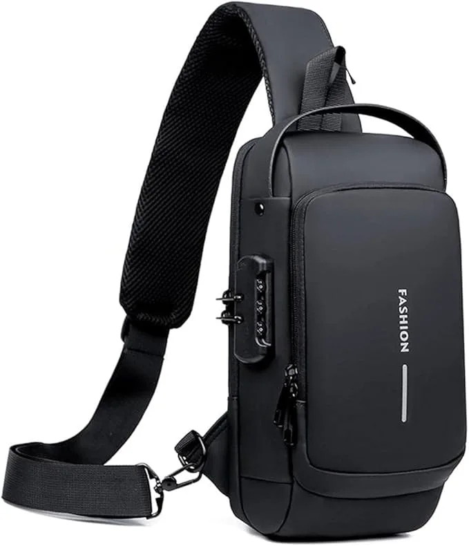 Anti theft Crossbody Sling bag,Shoulder Backpack,Lightweight Chest Daypack with USB Charging Port