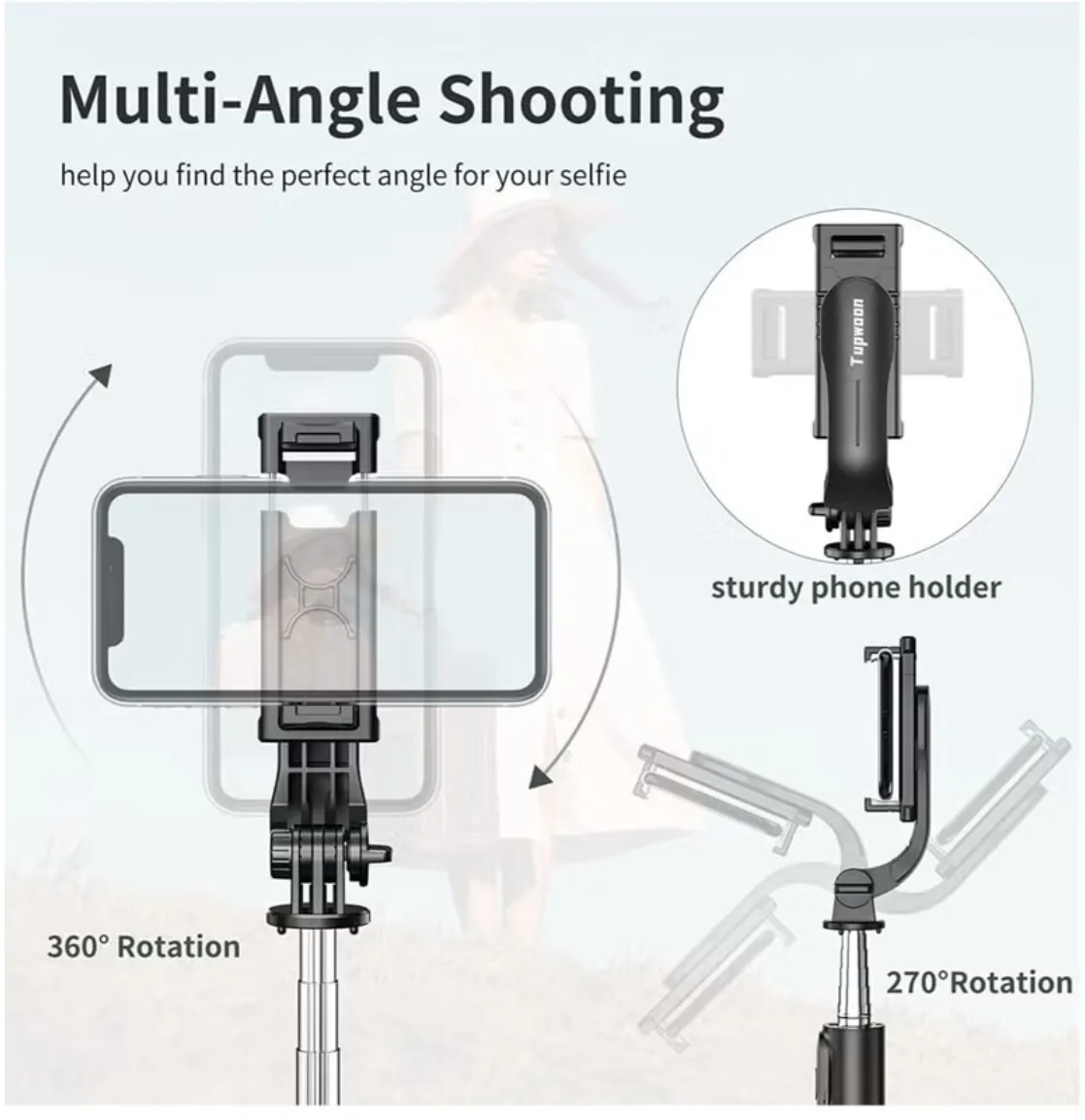 Selfie Stick Tripod with Fill Light, 167cm Extendable Phone Tripod Stand with Remote Shutter for Travel, Vlogging, Live Streaming Video and Photos,Phone Stand Compatible with iPhone and Android thumbnail 4