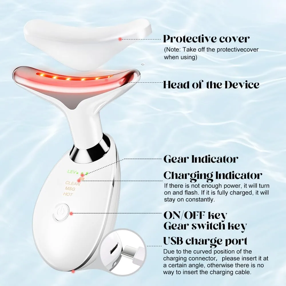 Neck Face Massager Face Sculpting Tool 3 Colour Modes and Vibration for Facial Massager for Double Chin thumbnail 5