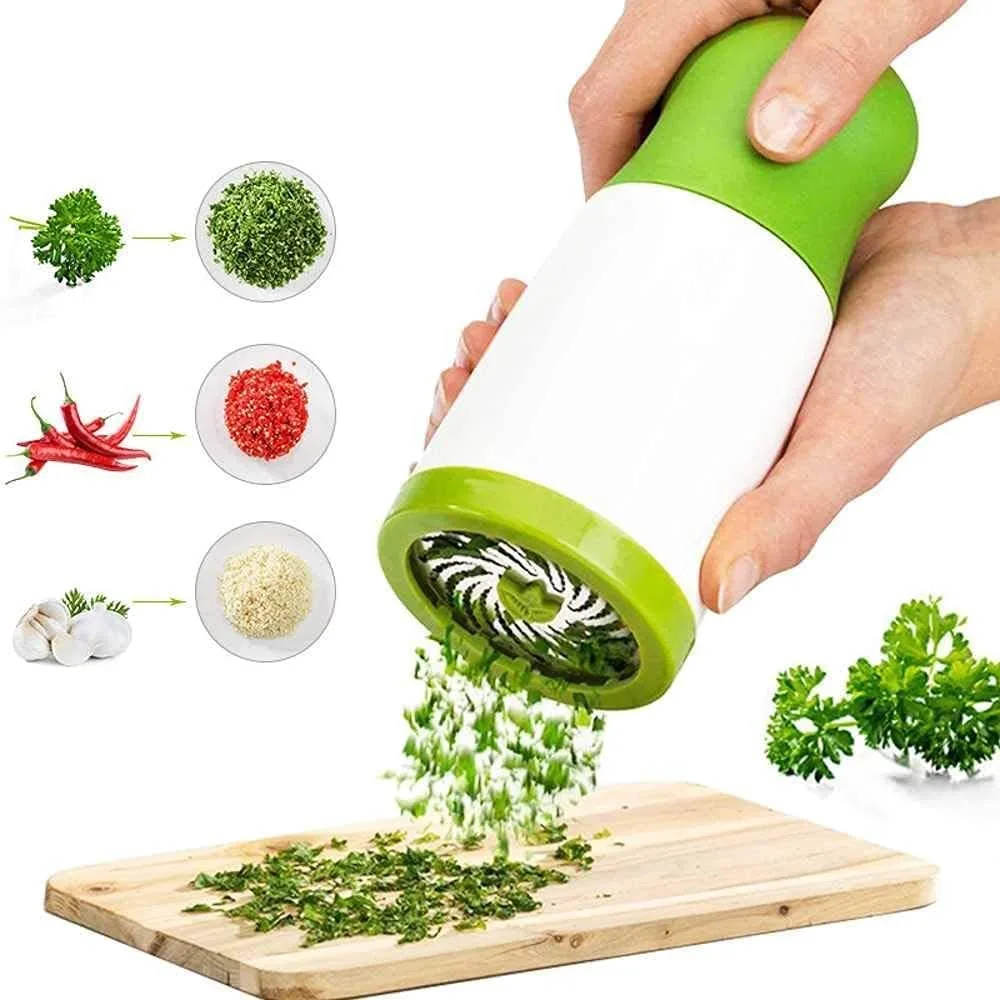 Herb Grinder ShowTop Spice Mill Parsley Shredder Chopper Vegetable Cutter Garlic Coriander Spice Grinder Crusher Kitchen Accessories thumbnail 5