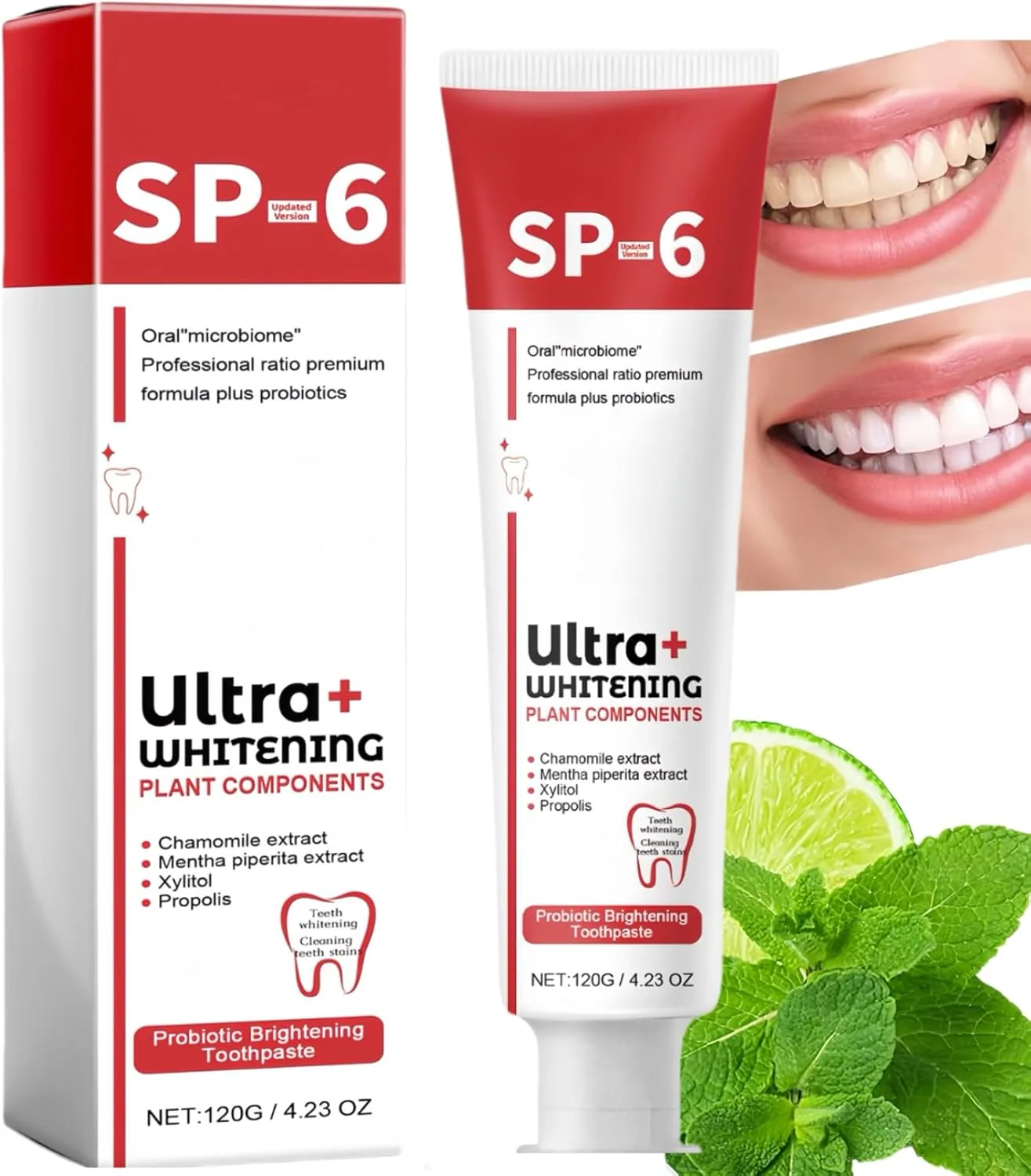 Super Probiotic SP-6 Ultra Whitening Toothpaste - Deep Cleaning Care, Fresh Breath