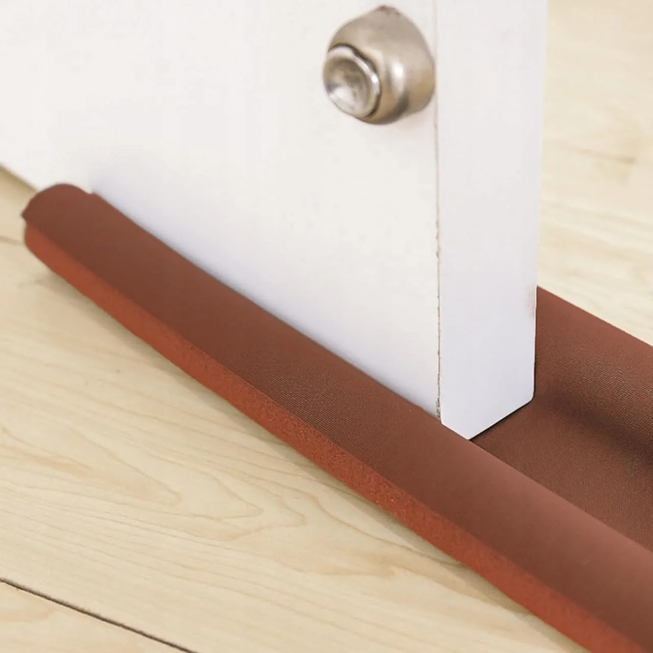 Door Draft Blocker Door Draft Stopper (Brown 95cm) Bottom Seal Strip, Noise Reducer Breeze Light Cold Air Guard Sound Proof Door Sweep Door Bottom Seal Insulation Strip Gap Filler thumbnail 4