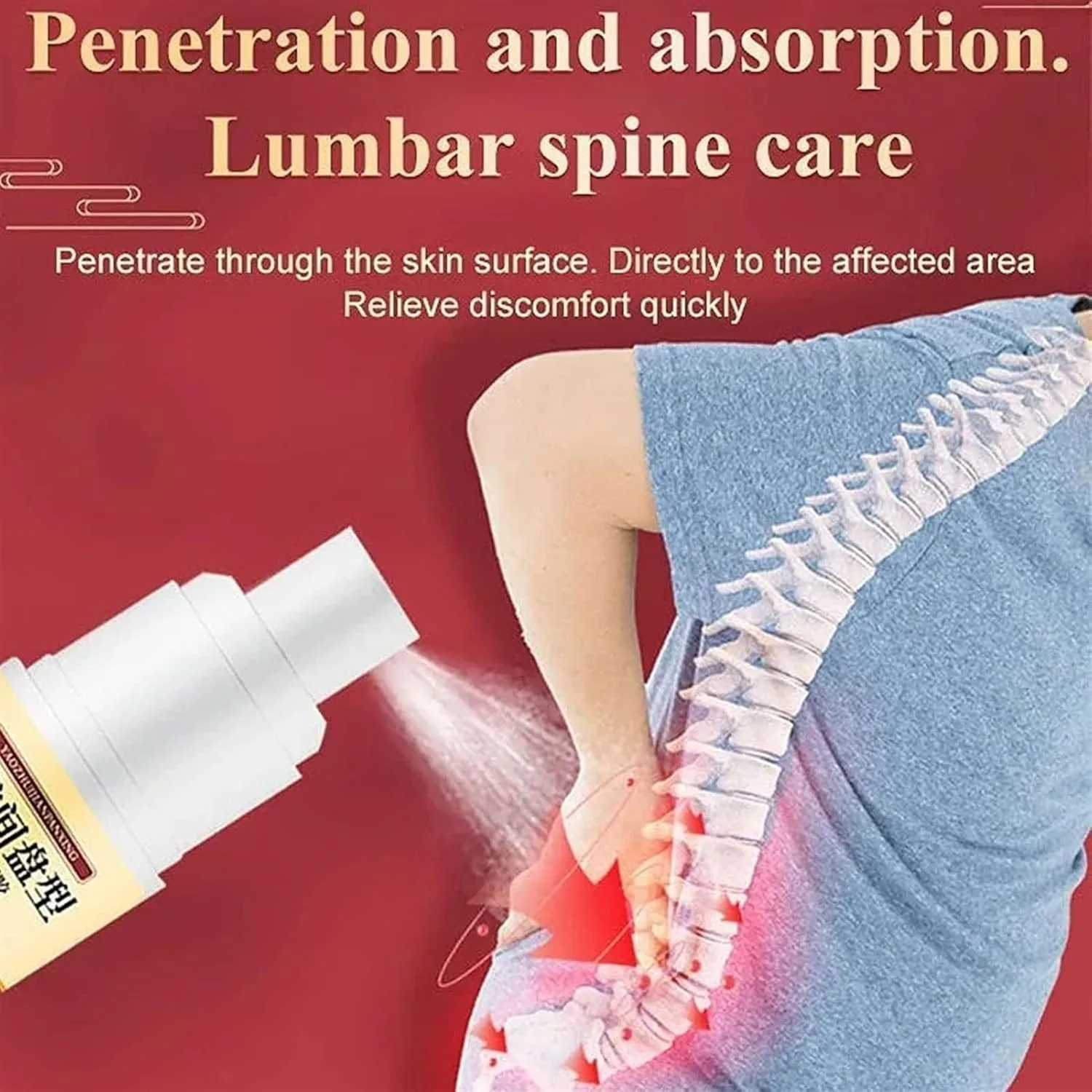 New Upgrade Lumbar Spine Cold Gel Spray,Lumbar Pain Relief Herbal Spray，Knee Pain Relief Cold Compress Gel Spray, Cold Compress Gel For Neck, Shoulder,Joint Relief Herbal Mist thumbnail 3
