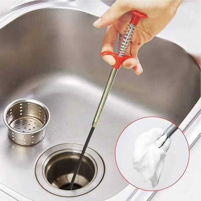 Plumbing Drain Snake | Hair Clog Remover | Sink Cleaner Home Improvement Tools | Tube Drain Cleaning | Effective & Durable | 1 Piece thumbnail 4