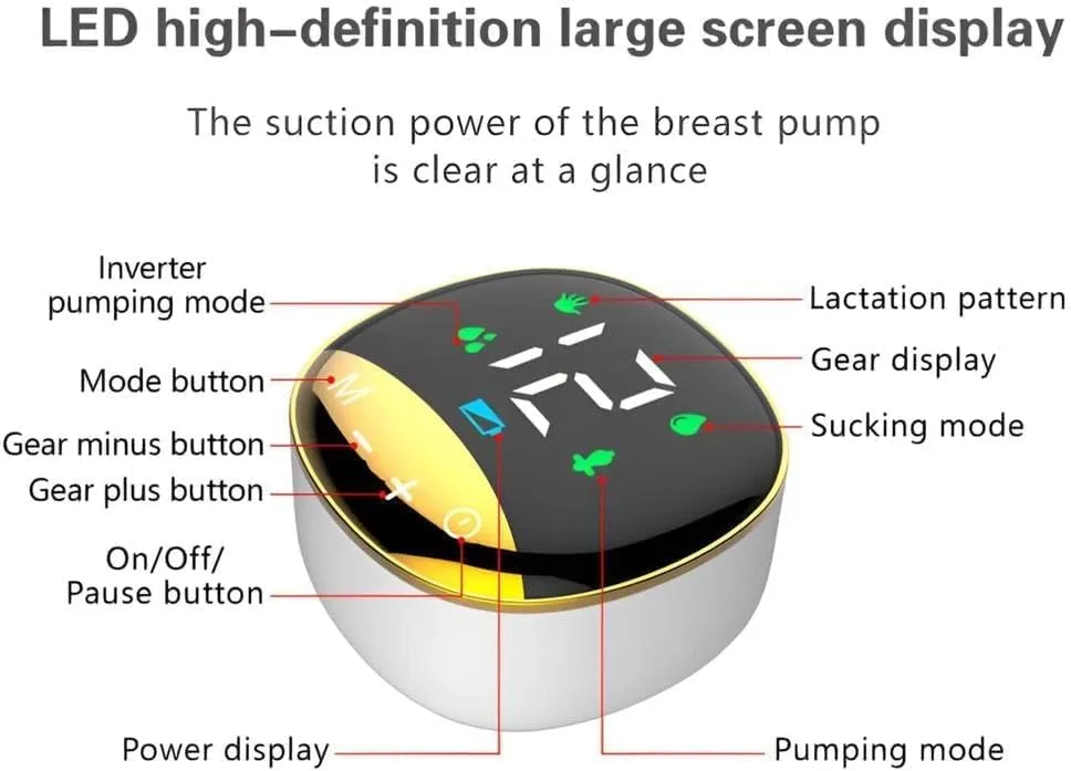 SAFENHAND Wearable Breast Pump- Portable Electric Pump Hands Free - 4 Modes Includes 12 Gear Lactation Modes, 12 Pumping Mode, 12 Sucking Mode and Variable Breast Pumping Mode thumbnail 5
