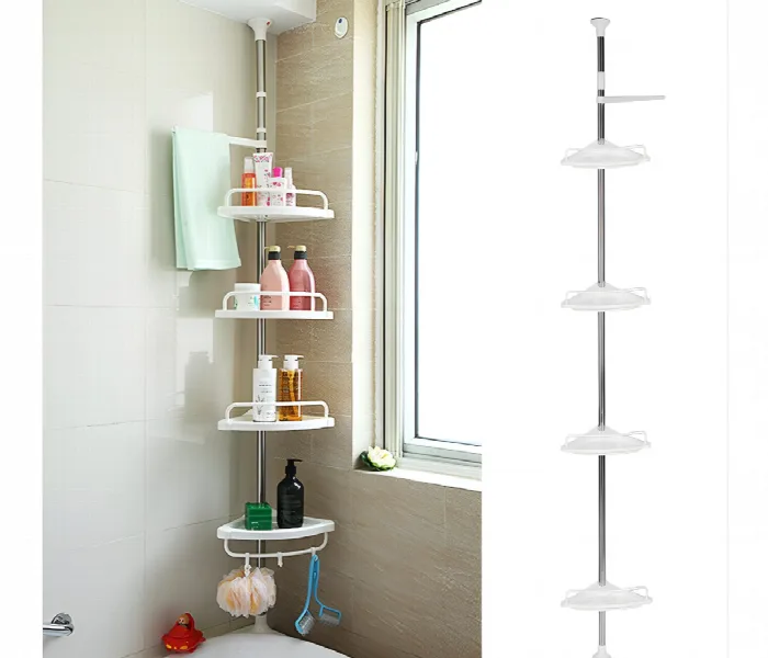 Adjustable Telescopic Bathroom Corner Shelf thumbnail 2