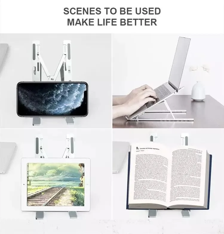 Adjustable Laptop Stand, Portable Aluminium Laptop Riser Laptop Holder for Desk, Foldable Ventilated Cooling Computer Support Stand thumbnail 4