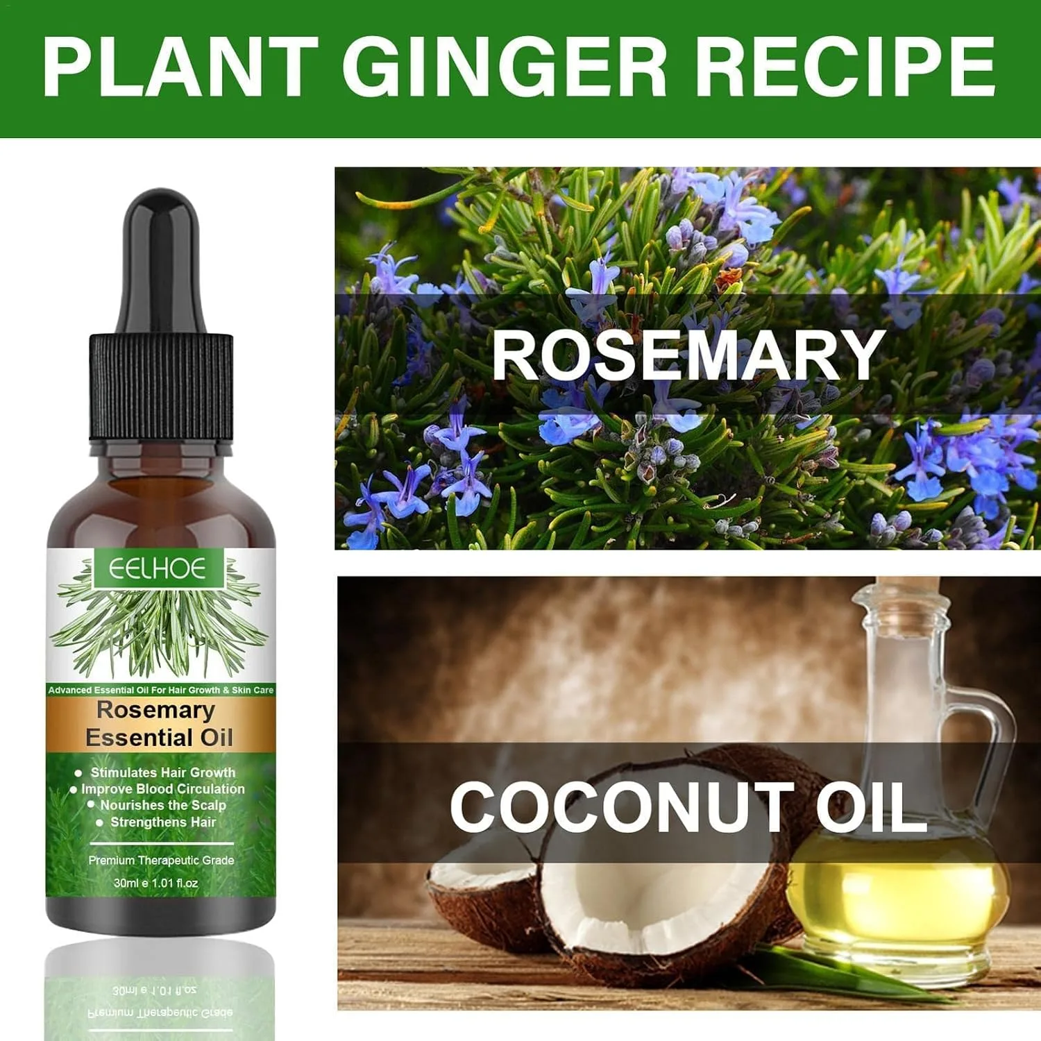 Rosemary Hair Oil, 30ml Rosemary Essential Oil for Hair Growth, Nourishment Scalp, Stimulates Hair Growth, Hair Care Oil for Women Men thumbnail 5