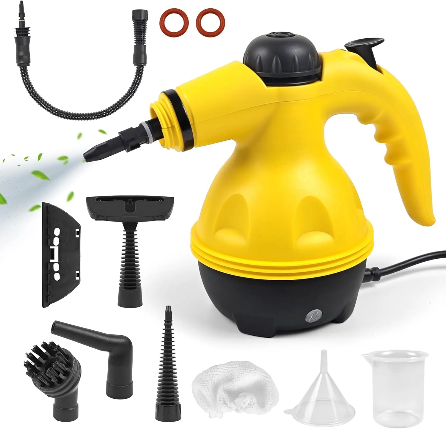 Portable Handheld Steam Cleaner, 1000 W Multifunctional High Pressure Steam Cleaner,with 9 in 1 Accessories,for kitchen bathroom sofa Car window (yellow)