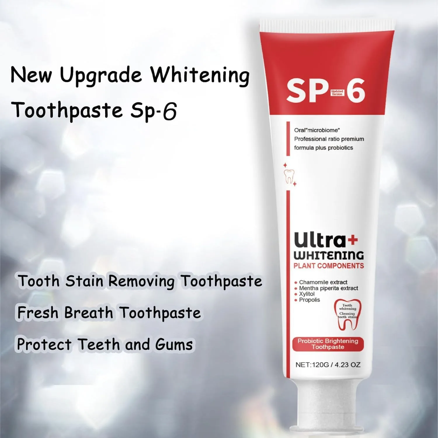Super Probiotic SP-6 Ultra Whitening Toothpaste - Deep Cleaning Care, Fresh Breath thumbnail 4