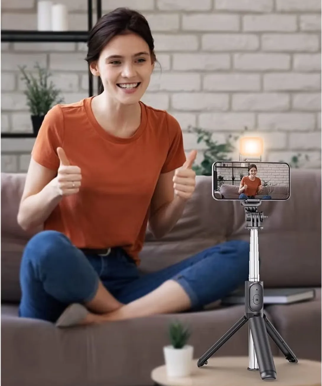 Selfie Stick Tripod with Fill Light, 167cm Extendable Phone Tripod Stand with Remote Shutter for Travel, Vlogging, Live Streaming Video and Photos,Phone Stand Compatible with iPhone and Android thumbnail 2
