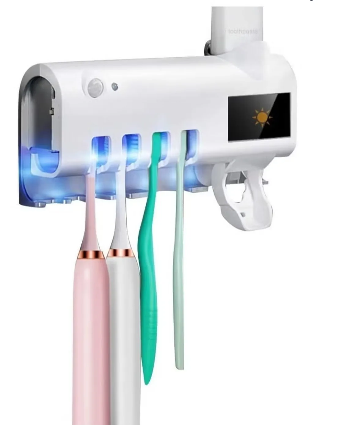 UV Toothbrush Sanitizer, Bathroom Toothbrush Holder Wall Mounted Ultraviolet Light Sterilizer,Toothbrush Organizer for Home, Bathroom
