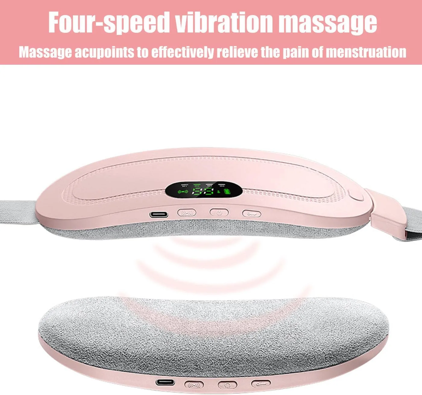 Heating Pad for Period Cramps, Three-Speed Adjustment，Portable Cordless Rechargeable Heating Pad for Menstrual Pain Relief Electric Heat Belt, Gifts for Her Women Girl Wife (Pink) thumbnail 5