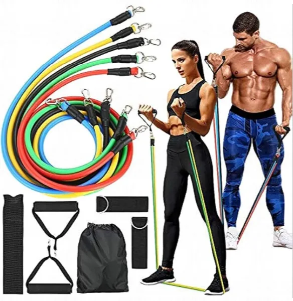 Professional Fitness Resistance Band Set With Stackable Exercise Bands Legs Ankle Straps Workout Training Equipment